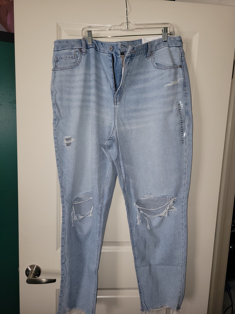 American Apparel Light Wash Distressed Boyfriend Jeans